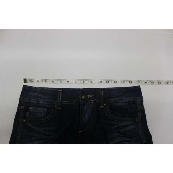 Express Be Rock women's embroidered vintage wash boot cut low-rise jeans 4 - Picture 13 of 13